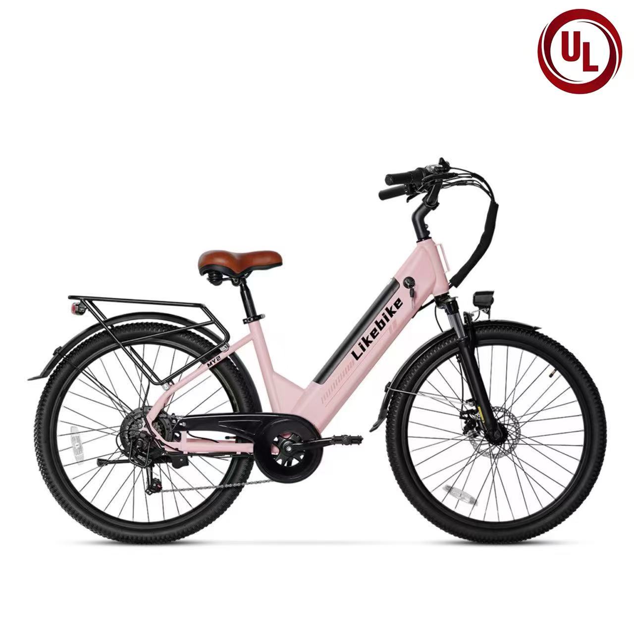 Bicicleta Elétrica Likebike MY2 Modelo Passante 26 Polegadas para Adultos, E-bike de Deslocamento Diário Certificada UL 2849