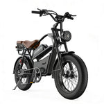 LikeBike Bicicleta Elétrica Retrô com Banco Traseiro e Pneus Largos U9
