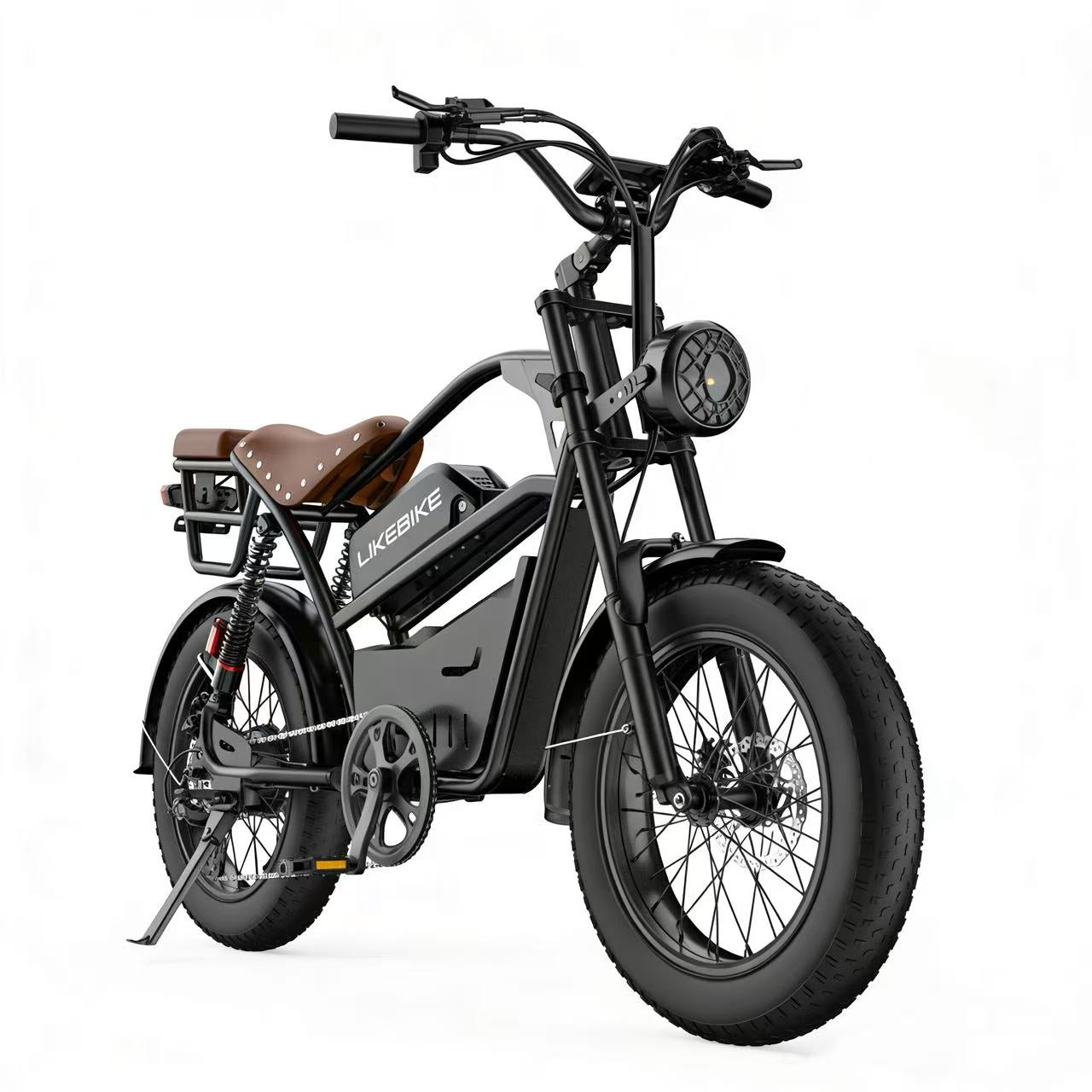 LikeBike Bicicleta Elétrica Retrô com Banco Traseiro e Pneus Largos U9
