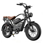 LikeBike Bicicleta Elétrica Retrô com Banco Traseiro e Pneus Largos U9