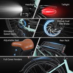 Bicicleta Elétrica Likebike MY2 Modelo Passante 26 Polegadas para Adultos, E-bike de Deslocamento Diário Certificada UL 2849