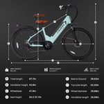 Bicicleta Elétrica Likebike MY2 Modelo Passante 26 Polegadas para Adultos, E-bike de Deslocamento Diário Certificada UL 2849