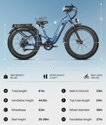 Bicicleta Elétrica Commuter Rail 6 da Likebike, Potência de Pico 2000W, Bateria 48V 20Ah