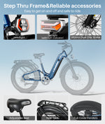 Bicicleta Elétrica Commuter Rail 6 da Likebike, Potência de Pico 2000W, Bateria 48V 20Ah