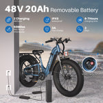 Bicicleta Elétrica Commuter Rail 6 da Likebike, Potência de Pico 2000W, Bateria 48V 20Ah
