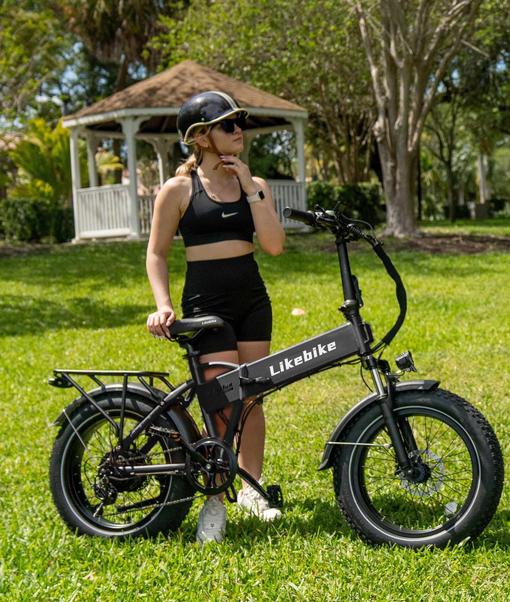Likebike Cityfun Bicicleta Elétrica Dobrável com Pneus Grandes, Potência de Pico 1500W, Bicicleta Elétrica Portátil para Todo Terreno